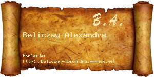 Beliczay Alexandra névjegykártya